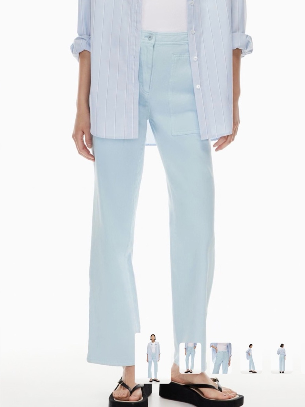 Wilfred Modern Utility pant Light Blue mid-rise Straight Leg size 8